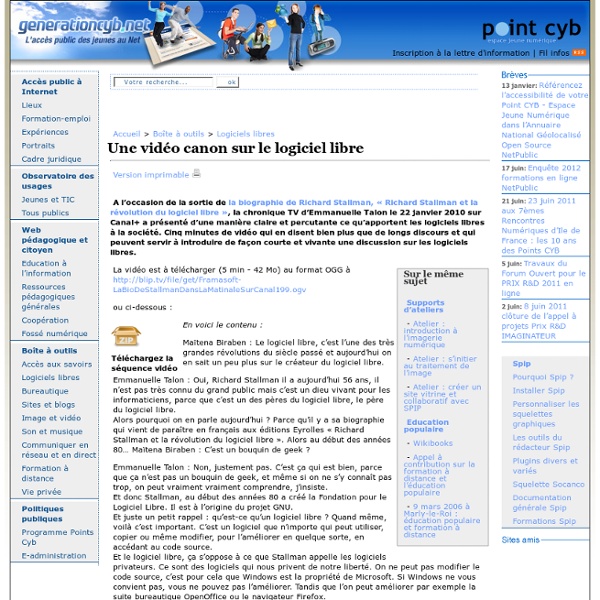 Une vidéo canon sur le logiciel libre