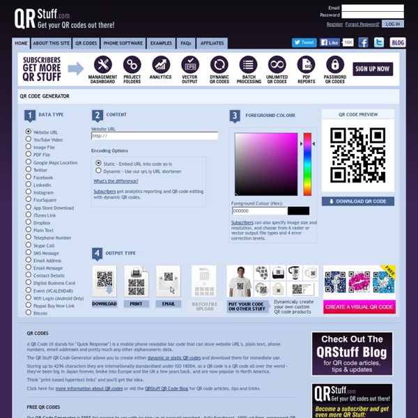 QR Code Generator: QR Stuff Free Online QR Code Creator And Encoder For T-Shirts, Business Cards & Stickers