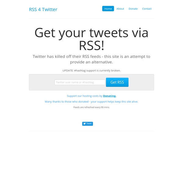 RSS it for Me! - RSS generator for Twitter (previously 'RSS 4 Twitter')