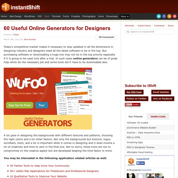 60 Useful Online Generators for Designers