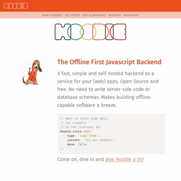 Hoodie - Very fast web app development