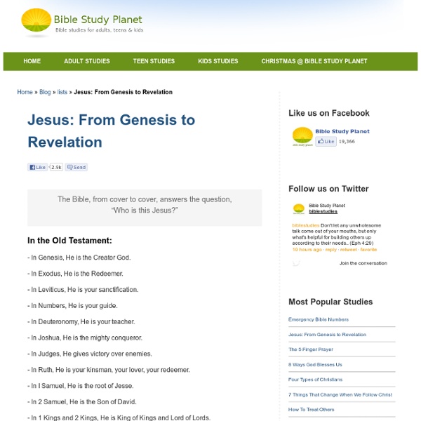 Jesus From Genesis To Revelation Pearltrees