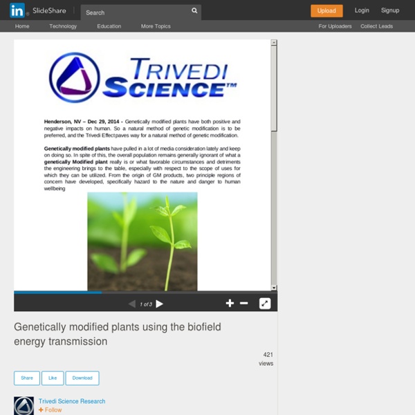 Genetically modified plants using the biofield energy transmission
