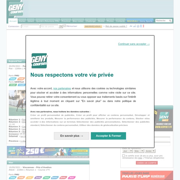 GENYcourses - rapports, résultats et pronostics des courses