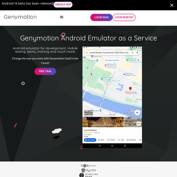 Genymotion - Android Emulator in the Cloud and for PC & Mac
