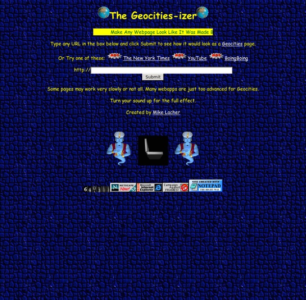 Geocities-izer - Make Any Webpage Look Like It Was Made By A 13 Year-Old In 1996