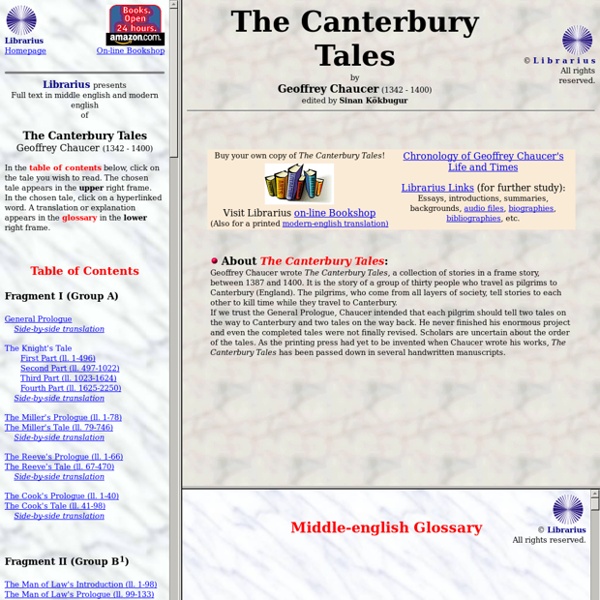 Geoffrey Chaucer (1342-1400) "The Canterbury Tales" (in middle english and modern english)
