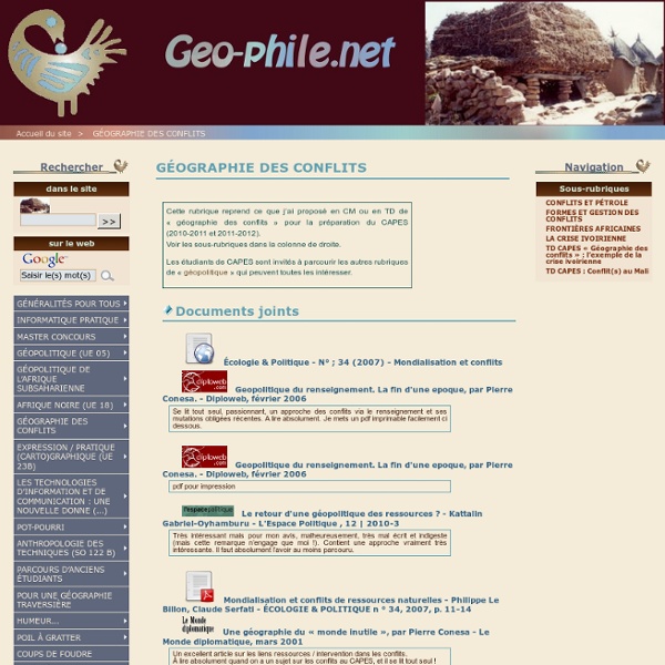 GÉOGRAPHIE DES CONFLITS - geo-phile.net