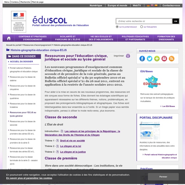 Histoire-géographie-éducation civique-ECJS - Ressources pour l'ECJS au lycée général