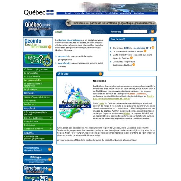 Québec géographique - Portail de l'information géographique gouvernementale