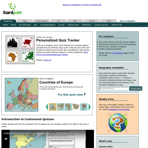 Lizard Point Geography Quizzes clickable map quizzes for fun and learning