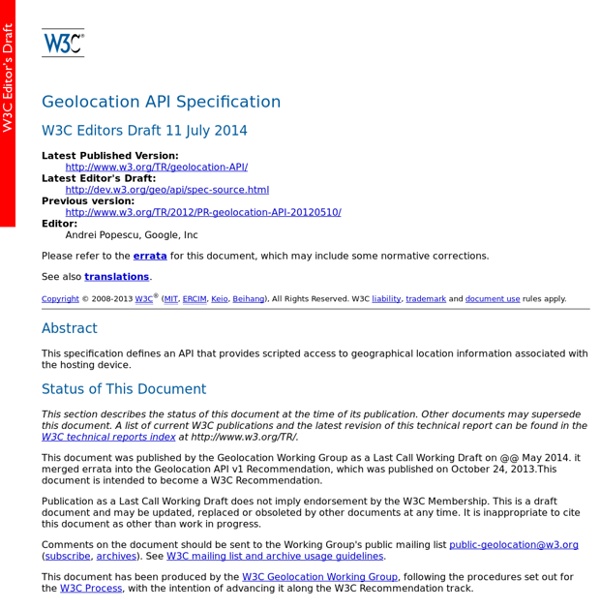 Geolocation API Specification
