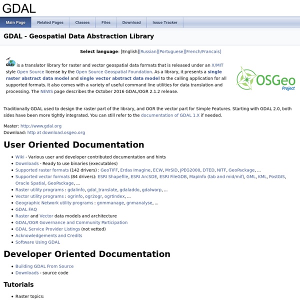 GDAL: GDAL - Geospatial Data Abstraction Library