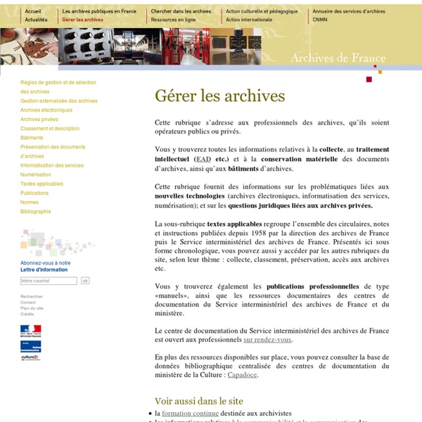 Gérer les archives