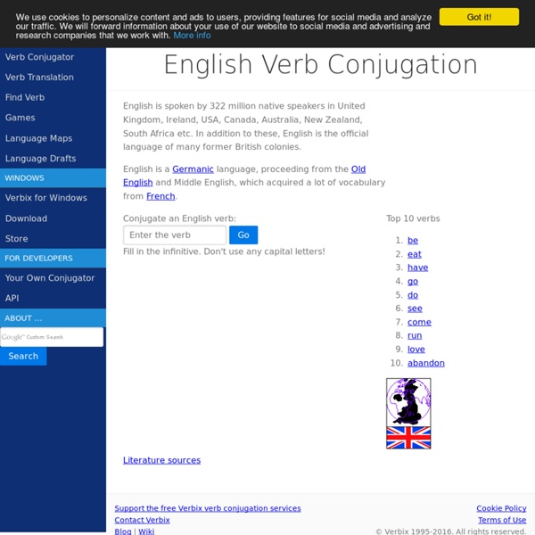 Germanic languages: conjugate English verbs