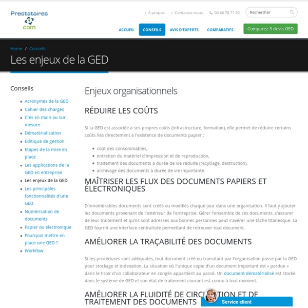 Enjeux ged - gestion électronique de l'information - archivage de document