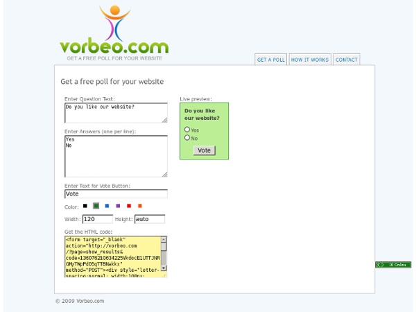 Get a free poll for your website - Vorbeo.com