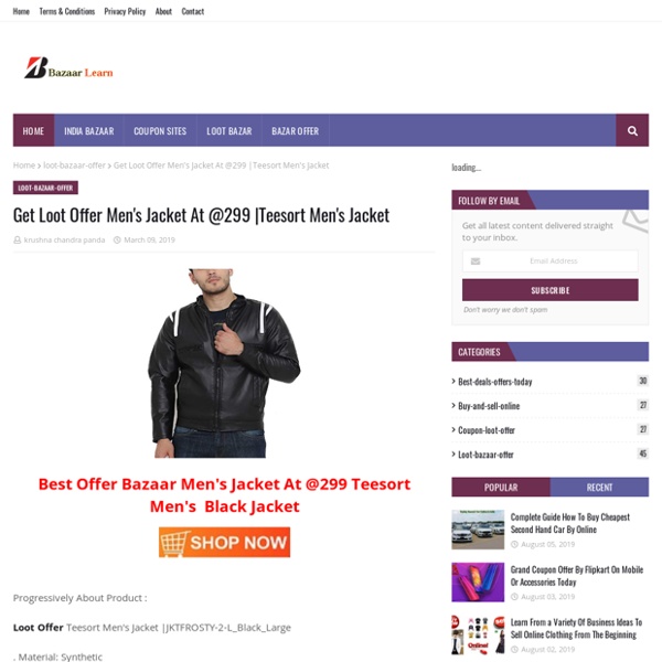 Get Loot Offer Men's Jacket At @299