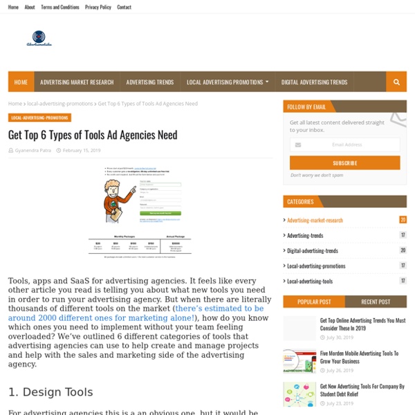 Get Top 6 Types of Tools Ad Agencies Need