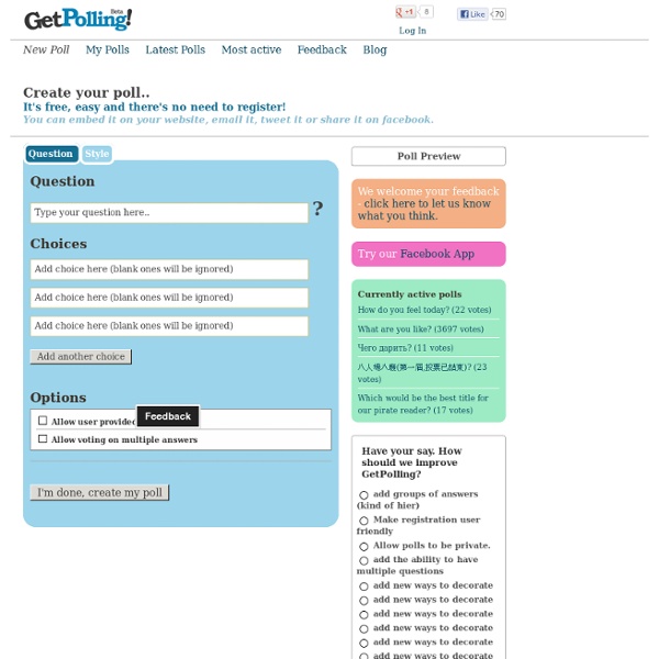GetPolling! Create free online polls in seconds. No registration required!