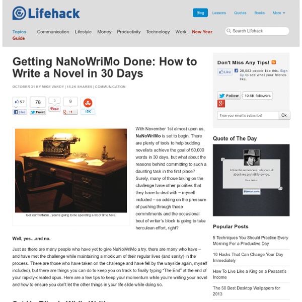 Getting NaNoWriMo Done: How to Write a Novel in 30 Days