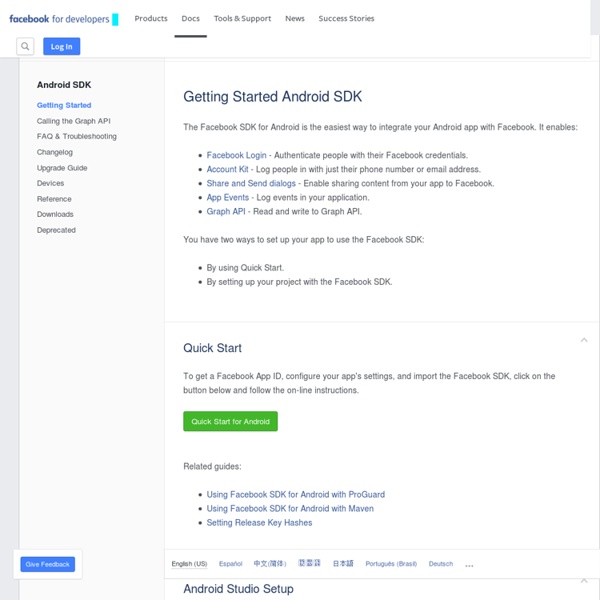 Getting Started with the Facebook SDK for Android - Sviluppatori di Facebook - Waterfox
