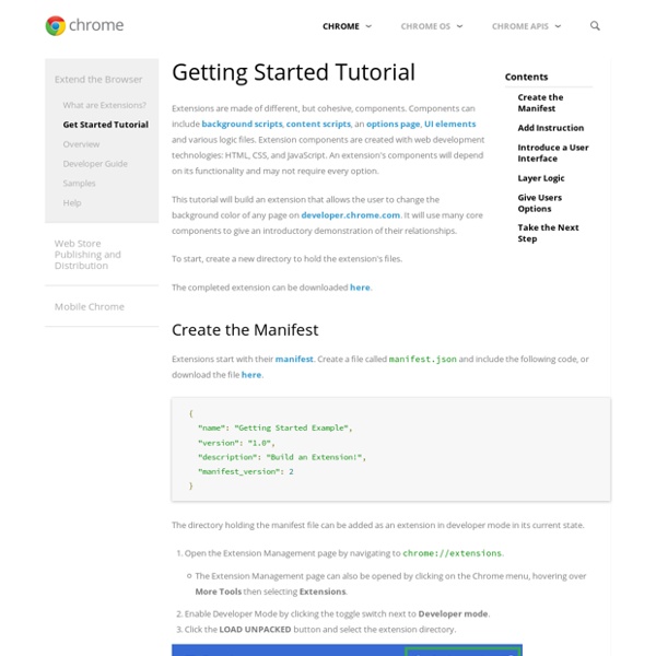 Getting Started: Building a Chrome Extension