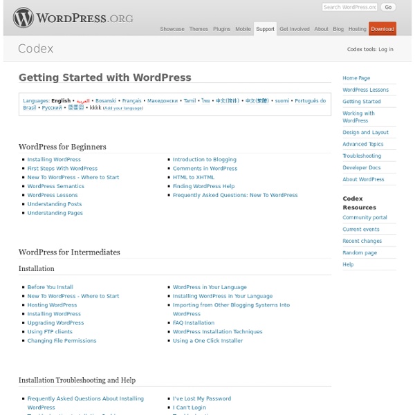 Getting Started with WordPress ? WordPress Codex