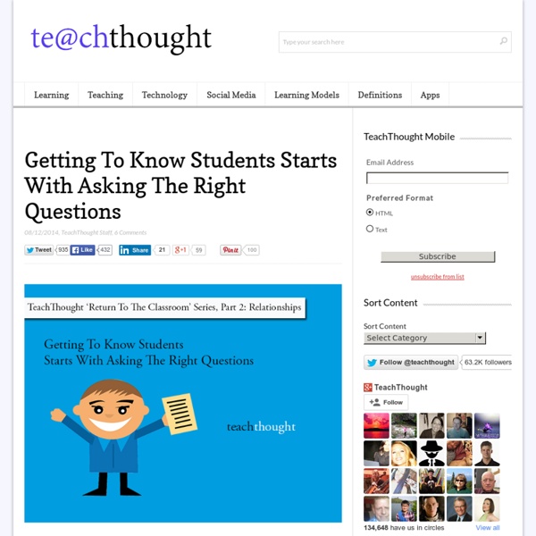 Getting To Know Students? Ask The Right Questions