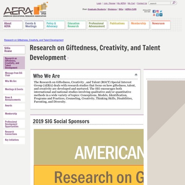 Research on Giftedness, Creativity, and Talent Development