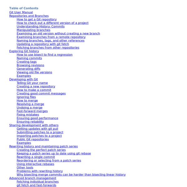Git User&#039;s Manual (for version 1.5.3 or newer)