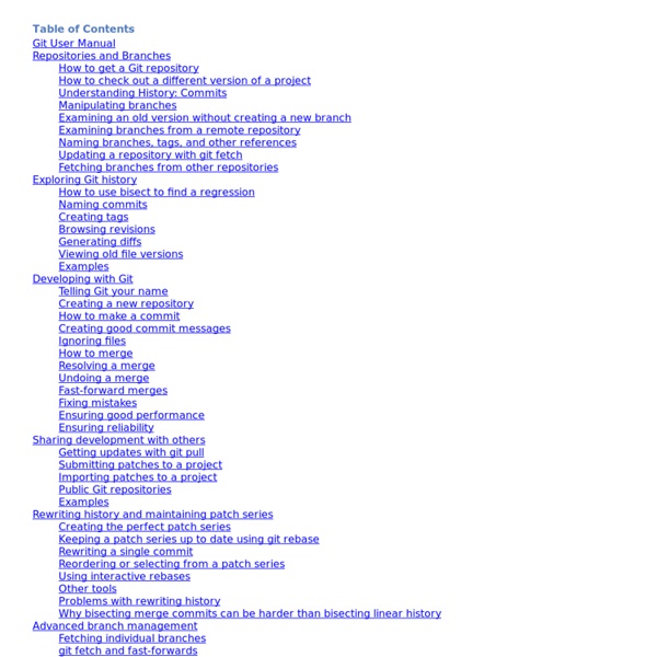 Git User’s Manual