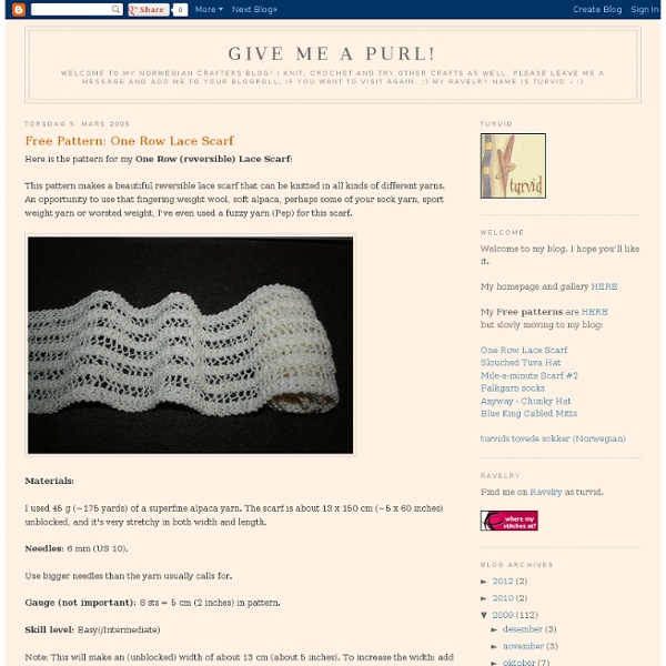 Free Pattern: One Row Lace Scarf