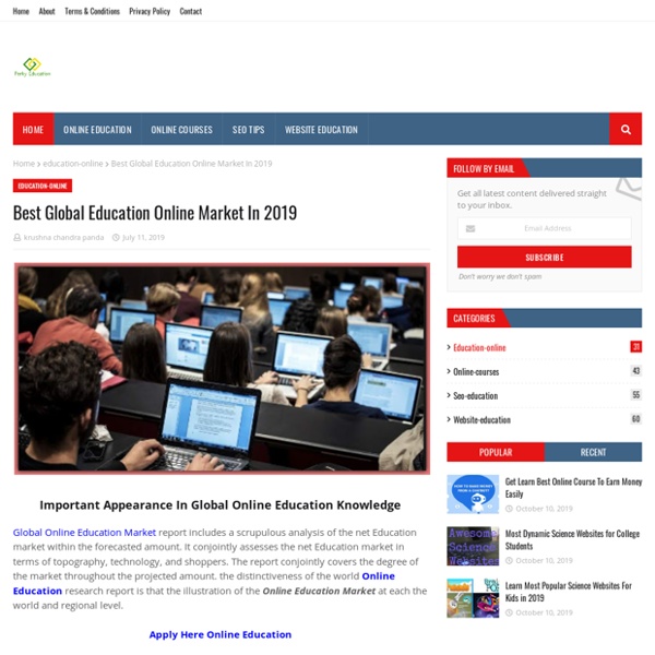 Best Global Education Online Market In 2019