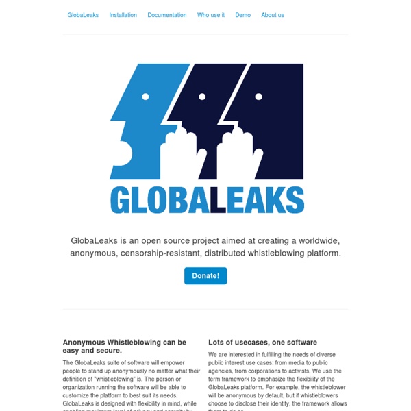 GlobaLeaks - Open Source Whistleblowing Framework
