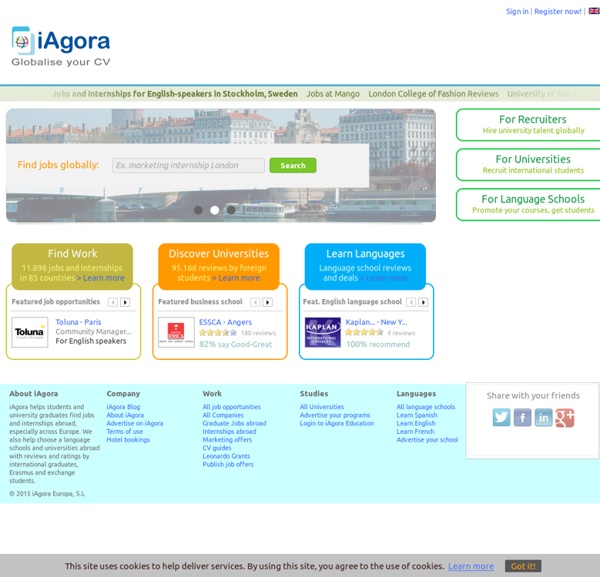 iAgora - Globalise your CV - Work, Studies, Languages