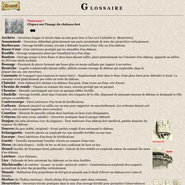 Glossaire chateaux-forts
