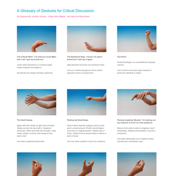 A Glossary of Gestures for Critical Discussion
