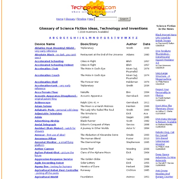 Glossary of Science Fiction Ideas and Inventions - Waterfox