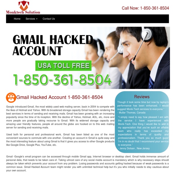 Gmail Hacked Account 1-877-788-9452