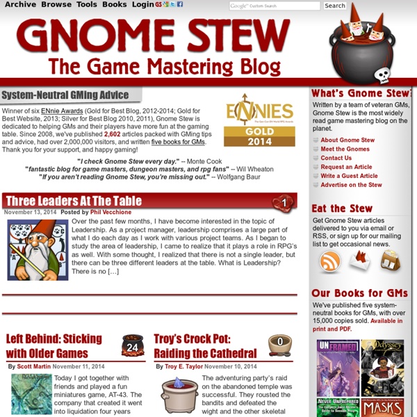 Gnome Stew, the Game Mastering Blog