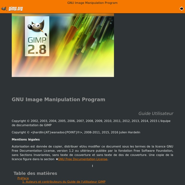 Gimp - Manuel d'utilisation complet
