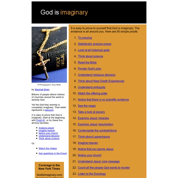 God is Imaginary - 50 simple proofs