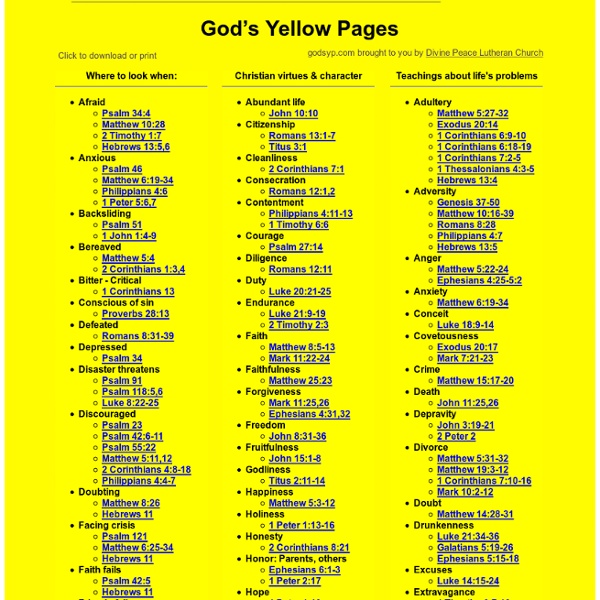 God’s Yellow Pages