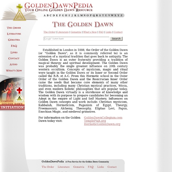 Golden Dawn Online Encyclopedia Resource