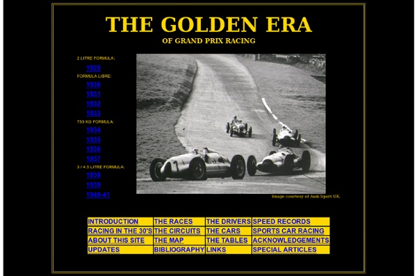 THE GOLDEN ERA OF GP RACING - MAIN DIRECTORY