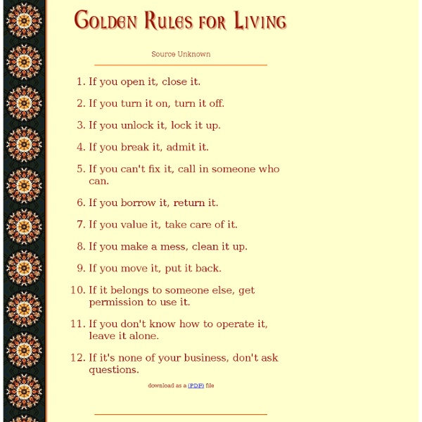 Golden Rules for Living