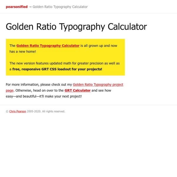 Golden Ratio Typography Calculator