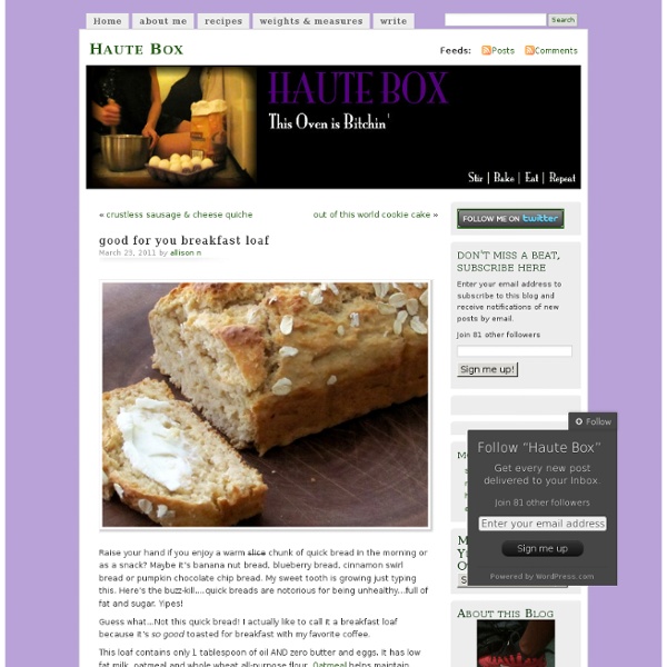 Good for you breakfast loaf « Haute Box