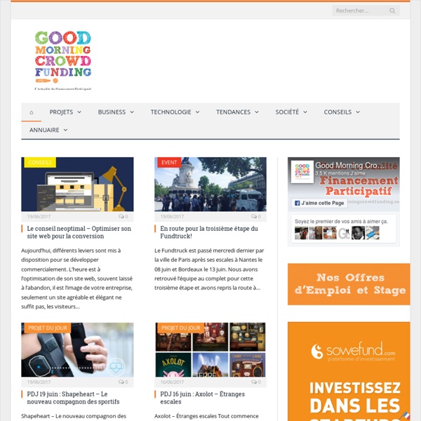Le blog dédié au CrowdfundingGood Morning Crowdfunding ⎢Le blog dédié au Crowdfunding